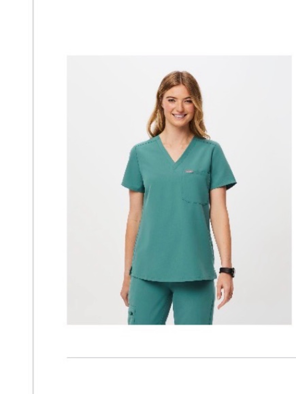 Women’s Fig Catarina one pocket V-Neck Scrub Top - cactus color